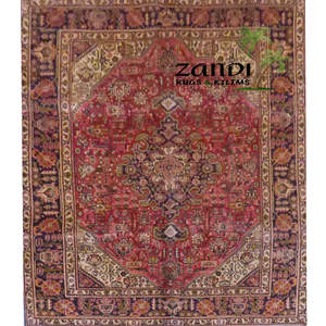 Tapis en laine et coton fait main de Tabriz avec un design classique noué à la main pour la décoration du sol de la maison ou du bureau - Product Image 1
