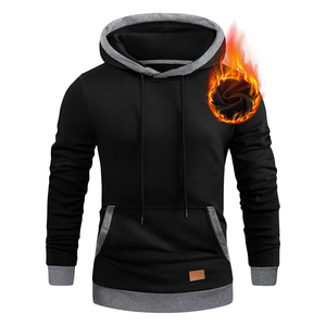 Sweat à capuche pour homme en molleton de coton, coupe droite, épaules tombantes, imprimé personnalisé, streetwear, chaud pour l'hiver, séchage rapide - Product Image 1