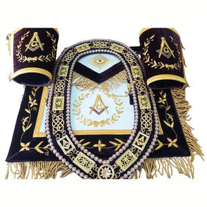 Collier de chaîne maçonnique Regalia Scottish Rite 33e degré avec collier de chaîne de la plus haute qualité en velours noir - Product Image 1