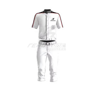 Ensemble de maillots de baseball sans manches durables, tissu en polyester recyclé écologique, uniforme respirant à fines rayures - Product Image 1