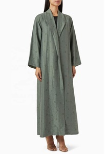 Robe abaya de style nouveau pour femmes abaya en tissu de mousseline de soie imprimé personnalisé en gros abaya de style 2023 col rabattu vêtements pour musulmans - Product Image 3