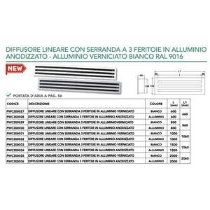 Diffuseur linéaire Tecnosystemi avec amortisseur à 3 fentes en aluminium anodisé L.1000 PWC300032 Ventilateur d'évacuation - Product Image 3