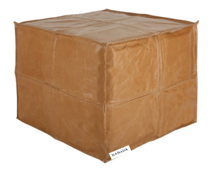 Genuine Leather Pouf in High Quality Light Brown Color Hairon Leather Used in Home and Offices for Seating and Decor Purposes - Product Image 3