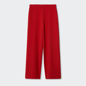 <span class=keywords><strong>Pantaloni</strong></span> Lunghi da <span class=keywords><strong>Donna</strong></span> Personalizzati, Casual, a Gamba Larga, Vita Alta, Eleganti, in Chiffon, <span class=keywords><strong>Rossi</strong></span>, per Ufficio - Product Image 5