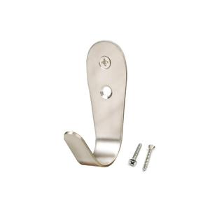 Fournisseur en vrac Crochet mural de porte sculpté en acier inoxydable pour accrocher des clés vêtements serviette J forme vis incluses multifonction moderne - Product Image 3