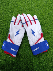 Guantes de Bateo de Cuero Blanco, Ecológicos, Ambidiestros, Acolchados, con Cierre de Velcro, Unisex, para Adultos, para Entrenamiento - Product Image 3