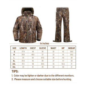 Uniforme de Caza de Camuflaje de Invierno, Kit Personalizable de Lona Impermeable, Cortavientos, Transpirable y Anti-UV para Hombres, Uso en Exteriores - Product Image 3