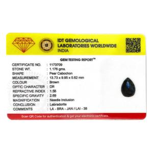 Labradorita Natural de 5.88 Quilates, Gema Mineral Pulida en Verde Gris Azulado, Tamaño 10mm, para Accesorios de Joyería, Certificada por IGI - Product Image 4