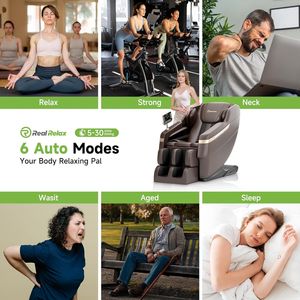 Sillón de Masaje de Cuerpo Completo con Gravedad Cero, Reclinable con Rodillos Fijos, Modos Automáticos, Airbag, Calefacción en Cintura y Espalda, Bluetooth - Product Image 4