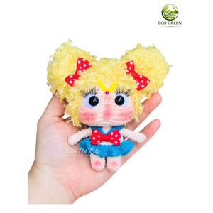 ECO GREEN Jouets en peluche rennes en feutre de laine faits main au crochet, chapeaux blancs et oranges, pulls rouges et verts, 4-6 ans, 14, Artisanat de couture et de tissage - Product Image 5