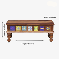 Table basse rectangulaire moderne en bois massif, robuste et écologique, pour le salon