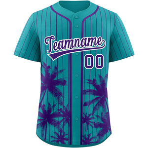 Jersey de béisbol Sublimación personalizada Botón completo Uniformes de softbol Equipo Tackle Sarga Nombre Número Letras bordadas Transpirable - Product Image 5