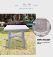 Table de jardin carrée en plastique blanc écologique pour restaurant, café, bistrot, terrasse, usage domestique