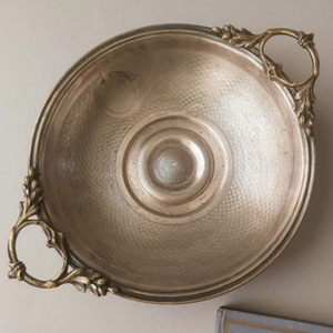 Newest Elegant Aluminum Metal Round Shape <b>Silver</b> Plated Designer Handle Decorative Bowl Bulk Wholesale - Product Image 1