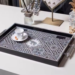 Venta directa de fábrica, bandeja de cristal moderna personalizada, minimalista, rectangular, decoración del hogar, mesa, cocina, bandeja para servir para bandejas decorativas - Product Image 1