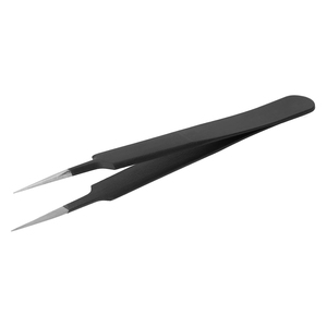 Pince à épiler d'extension de cils en acier inoxydable de roches grises de haute qualité pointant votre outil de beauté essentiel pour des cils parfaits - Product Image 2