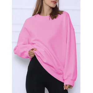 Couleur unie épaissie col à séchage rapide sweats amples respirants sweats pour femmes à manches longues en gros personnalisés - Product Image 1