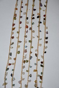 Chaîne de perles multicolores plaquées or, non taillées, en forme de grappe, pour la fabrication de bijoux - Product Image 2
