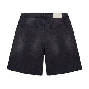 Short en jean rétro à la mode surdimensionné décontracté pantalon mi-long déchiré lavé de style américain pour la saison estivale - Product Image 3