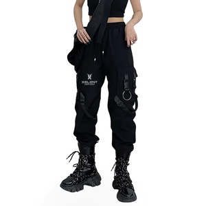 Cyberpunk Streetwear Pants Women Reflective Hip Hop Loose Techwear Cargo Pants Joggers With Ribbon Men Harem Techwear Ninja Pant - Product Image 1