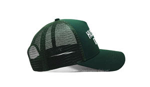 Sombreros de camionero verdes de 5 paneles Gorra deportiva de alta calidad, gorras de camionero al por mayor fabricadas en tela OEM en Vietnam - Product Image 5