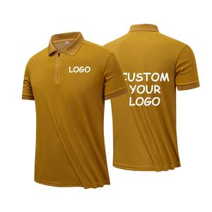 Camiseta de golf con logotipo personalizado para hombre, Polo de manga corta de secado rápido informal de algodón y poliéster que absorbe la humedad para hombre - Product Image 2