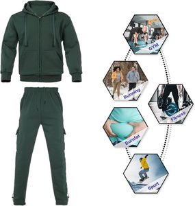 Ensemble de survêtement décontracté pour homme en deux pièces avec fermeture éclair 2025, ensemble de survêtement de sport, ensemble de survêtement de jogging avec poches - Product Image 6