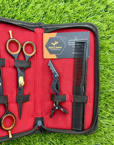 Tijeras de peluquero de acero inoxidable de 6,0 pulgadas para salón profesional de alta calidad, tornillo ajustable, Kit de tijeras de corte de peluquería, belleza - Product Image 4