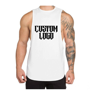 <b>Men</b> Bodybuilding Stringer Tank Tops Vest Fitness Clothing Cotton Gym <b>Singlets</b> with Custom Printing and Sizing on Wholesale Price - Product Image 4
