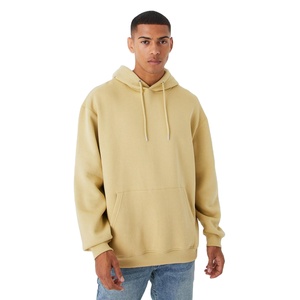 เสื้อมีฮู้ดแบบสวมหัวของผู้ชายผ้าคอตตอน100% แห้งเร็วระบายอากาศเข้ารูปผ้าฟลีซสีทึบพิมพ์ลายพัฟสำหรับฤดูหนาวกำหนดเองได้ - Product Image 1