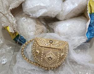 Bolso de Mano de Noche para Novia, Hecho a Mano con Cuentas de Perlas, Correa de Hombro, Cierre de Solapa, Forro de Satén, Accesorio de Moda para Boda - Product Image 2