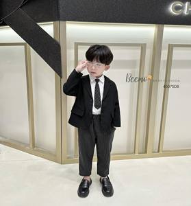 High Quality Beemo 3-Piece Striped Korean Formal Winter Suit Baby <b>Boys</b> Long Sleeves Age 1-7 Years New Arrival Wholesale <b>Clothing</b> - Product Image 4