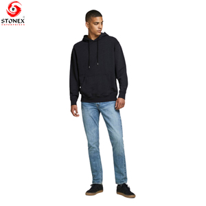 Pull-over à capuche oversize unisexe en gros pour hommes avec logo personnalisé en polaire épaisse imprimée pour l'hiver - Product Image 3