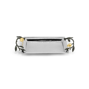 Plateau de rangement en aluminium doré de luxe organisateur de bureau en métal rectangulaire porte-bijoux bureau à domicile plaque d'affichage décorative - Product Image 3