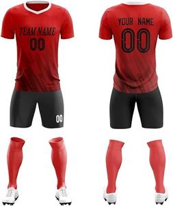 Tenues de football personnalisées par sublimation, ensembles respirants de maillot et short d'équipe, séchage rapide, kits d'entraînement de football pour hommes - Product Image 1