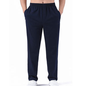 Pantalon de jogging en toile pour hommes, avec logo personnalisé, style décontracté, polaire, pantalon de survêtement de sport léger, mi-léger - Product Image 1