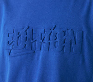 Camiseta personalizada con estampado en relieve 3D 100% algodón, camiseta de ajuste Regular para hombre, camiseta de moda con logotipo elevado de tela pesada de 260G - Product Image 4