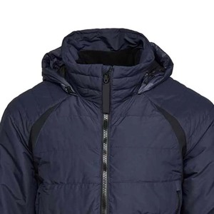 Chaqueta personalizada para hombre, impermeable, informal, a la moda de invierno, elegante, manga larga, con capucha, chaqueta acolchada, poliéster, nailon, color sólido - Product Image 3