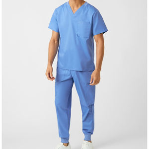 Exfoliantes médicos para hombres Doctor quirófano Super suave Exfoliante quirúrgico Pediatría Cómodo 2 bolsillos con cuello en V para hombres Top Ceil - Product Image 5