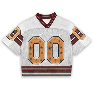 T-shirt graphique court surdimensionné en jersey boxy en maille personnalisé Style football américain et football - Product Image 2