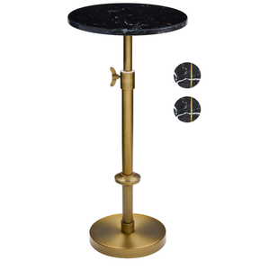 Mesa auxiliar Redonda al por mayor: tapa de mármol natural y base sólida de acero inoxidable, acento para mesa auxiliar de sala de estar, dormitorio - Product Image 1