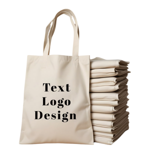 Custom <b>Medium</b> Two-Tone Letter Cotton Canvas Shoulder Handle Tote <b>Bag</b> Manufacturer Wholesale OEM Supplier Reusable Shopping - Product Image 5