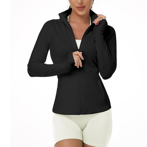 <b>Women</b> Yoga Sports Long Sleeve Coat Zipper Tight Lightweight Breathable Running Sportswear <b>Jackets</b> - Product Image 3