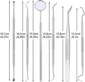 Instrumentos Dentales, Espejo Dental Manual de Acero Inoxidable, Pinzas, Sonda Dental, Removedor de Sarro, Set de Cuidado Dental - Product Image 2