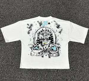 T-shirt à col rond en coton lourd à imprimé tendance, T-shirt personnalisé pour impression 3D en relief, T-shirts pour hommes - Product Image 2