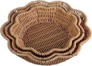 ตะกร้าหวายสานด้วยมือสำหรับจัดแสดงขนมปังผลไม้ดีไซน์เป็นลอนธรรมชาติเป็นมิตรต่อสิ่งแวดล้อม - Product Image 5