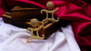 Everyday Wear 925 Sterling <b>Silver</b> Gold Plated Jewelry <b>White</b> Topaz Gemstone Women Wear Earring Set - Product Image 2