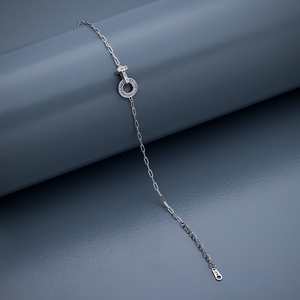 92.5 <b>Silver</b> Tennis <b>Bracelet</b> with Rhodium Plating <b>Charm</b> <b>Bracelets</b> Bangles Key Shape Ethnically Styled Diamond Zircon for Gift - Product Image 2