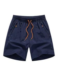 Hot Selling <b>Men's</b> Sporty Mid Waist Fitness <b>Shorts</b> Quick Dry Elastic Canvas Slant Pocket Solid <b>Mesh</b> for Breathability Woven Style - Product Image 5