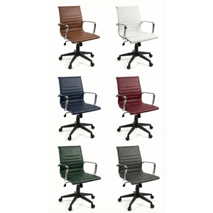 Chaise de bureau de direction moderne en similicuir Lena 2026 avec accoudoirs nickelés pour la vente en gros - Product Image 1